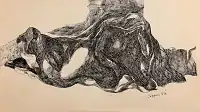 Ink drawing "Dream" created in 1993