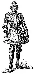 Archduke Ferdinand II wearing a tonlet, from an illustration by Wendelin Boeheim (1547).