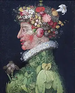 Spring; by Giuseppe Arcimboldo; 1573; oil on canvas; 76 × 64&nbsp;cm