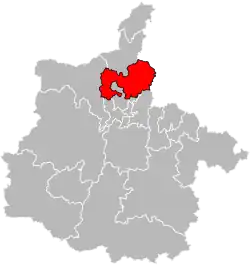 Situation of the canton of Bogny-sur-Meuse in the department of Ardennes