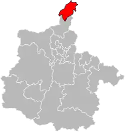 Situation of the canton of Givet in the department of Ardennes