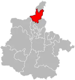 Situation of the canton of Revin in the department of Ardennes