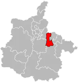 Situation of the canton of Sedan-1 in the department of Ardennes