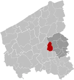 Location of Ardooie in West Flanders