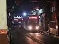Corridor 10 buses bound for Tanjung Priok waiting to depart