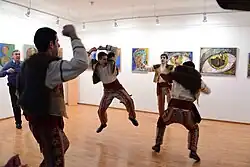 Dancers in an art gallery, 2015