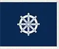 US Army chapel Buddhist flag using an eight spoked Dharma-wheel