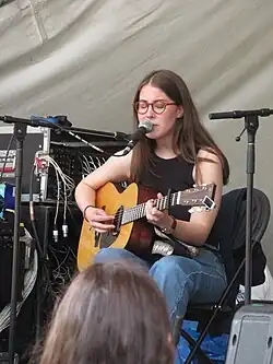 Árný Margrét performing at the Winnipeg Folk Festival