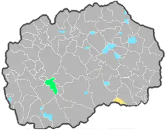 Where Aromanians are an officially recognised minority group &nbsp;&nbsp;Areas where Aromanians are concentrated&nbsp;&nbsp;Areas where Megleno-Romanians are concentrated