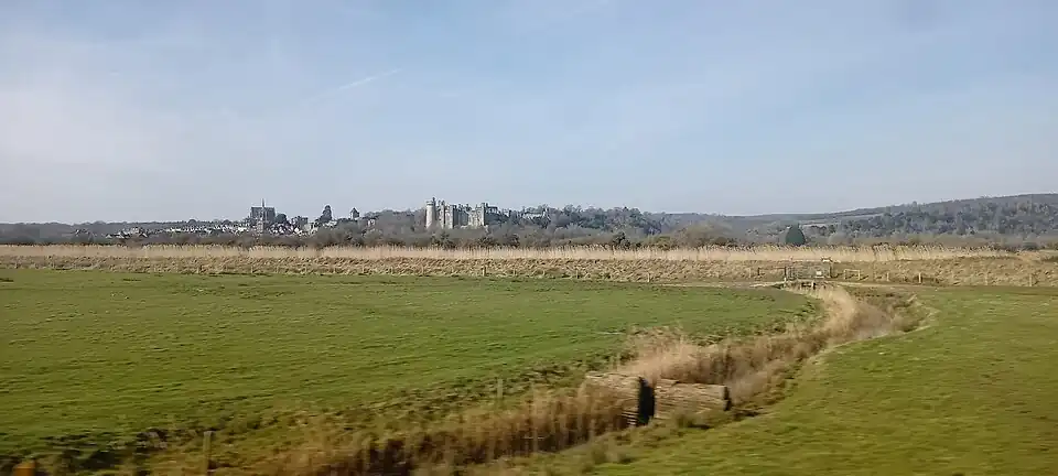 Arundel Castle from the Arun Valley line.