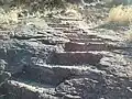 Rock cut steps on the fort