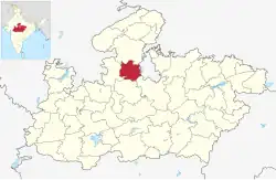 Location of Ashoknagar district in Madhya Pradesh