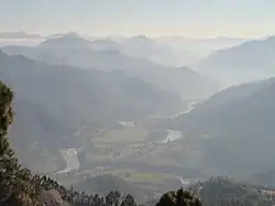 View of Kali river valley from Askot