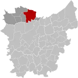 Location of Assenede in East Flanders