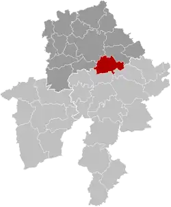 Location of Assesse in Namur Province