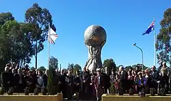 Assyrian Australians at the Sayfo monument near Sydney