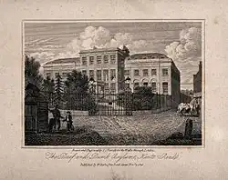 The asylum was well-known enough to be depicted in Varrall's 'Walks through London' series.