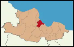 Map showing Atakum District in Samsun Province