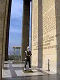Ceremonial guard at the mausoleum's entrance