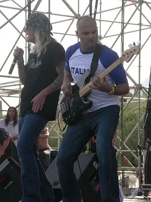 Tony Choy (right) on stage with Atheist