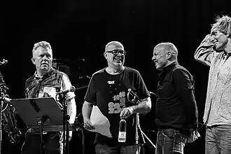 Atomic at Aarhus Festival, Denmark 2017 Fredrik Ljungkvist (s), Magnus Broo (t), Ingebrigt Håker Flaten (b) Hans Hulbækmo (d)