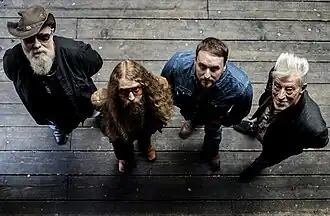 Atomic Rooster in 2025 (from left to right) Shug Spencer, Adrain Gautrey, Paul Everett and Steve Bolton
