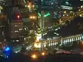 Overhead view of the Town Hall at night