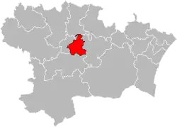 Situation of the canton of Carcassonne-2 in the department of Aude