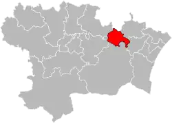 Situation of the canton of Le Lézignanais in the department of Aude