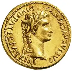 Ancient Roman coin of Augustus