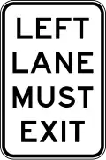 (R2-19) Left Lane Must Exit