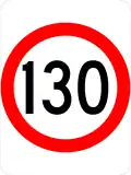 (R4-1) 130&nbsp;km/h Speed Limit (used in the Northern Territory)