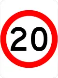 (R4-1) 20&nbsp;km/h Speed Limit
