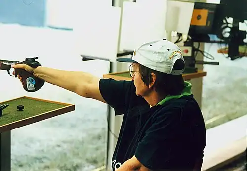 Australian paralympic shooter, Patricia Fischer shoots