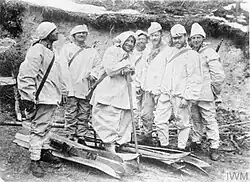 First World War Austro-Hungarian ski patrol on Italian front in snow camouflage, 1915–1918[37]