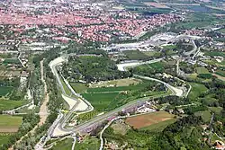 Panoramic view of Imola and the Imola Circuit