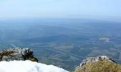 General view from the Cheminée (Vercors) of Vinay, l'Albenc, Chantesse and Poliénas with Isère at the top, and La Rivière below.