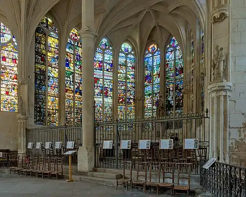 Central chapel, where the most interesting stained-glass windows lay