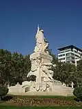 The monument from the back.