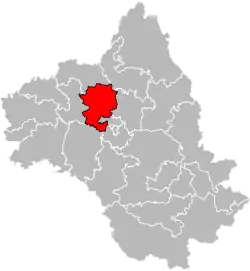 Situation of the canton of Vallon in the department of Aveyron