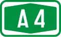Slovenian A4 motorway shield
