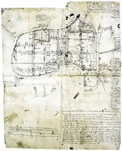 Ayutthaya City Plan Sketch by Engelbert Kaempfer (1690)