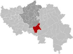 Location of Aywaille in Liège province