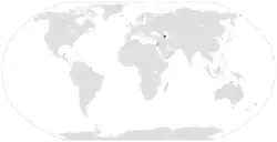 Map indicating locations of Azerbaijan and Jordan