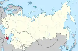Location of Azerbaijan (red) within the Soviet Union