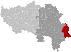 Location of Büllingen in the province of Liège