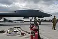 Rockwell B-1B Lancers from the 7th Bomb Wing refueling at the base during Air Defender 23