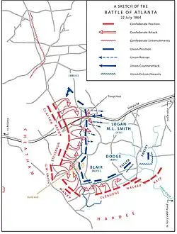 A sketch of the Battle of Atlanta, July 22, 1864.