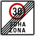 End of speed limit zone