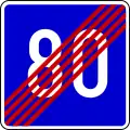 End of recommended speed limit (RS)
